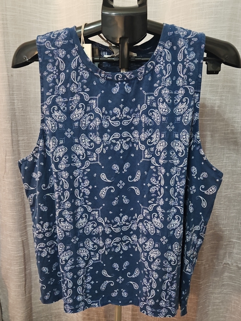 Natural Reflections Blue Paisley Print Sleeveless Tank